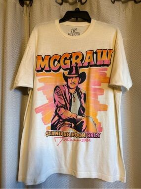 Tim McGraw Standing Room Only 2024 Concert Tshirt Unisex Size XL